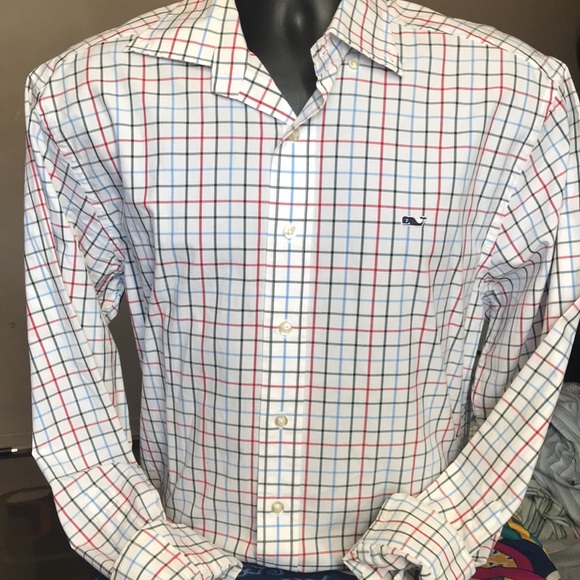 🚨B2G1 VINEYARD VINES  Blue Red Green Button Up Shirt - Picture 2 of 4